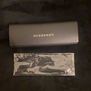 Black Burberry glasses case with cloth